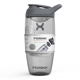 Promixx Pursuit Protein Shaker Bottle - Premium Shaker for Protein Shakes - Lifetime Durability, Leakproof, Odourless - 700ml / 24oz (Graphite Gray)