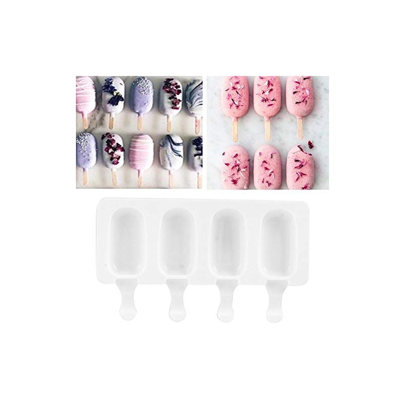 Molde para Helados, Molde De Silicona Con 4 Compartimentos para