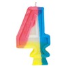 Rainbow Number 4 Birthday Candle, 1 Ct.