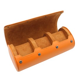 Watch Travel Case Portable Organizer - Luxury Watch Roll Travel Box Recycled Leather Watch Storage and Display for Men and Women (WCASE-3-BROWN)