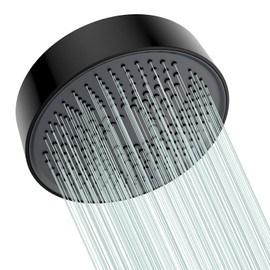 Rainfall Shower Head - 8" Thickened High-Pressure Shower Heads with Anti-Clog Rubber Jets - 360° Rotation Adjustable Shower Head - 1.8 GPM Flow Restrictor Replacement (Matte Black)