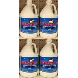 1 Case of Liquid Chlorine Pool Shock - Commercial Grade 12.5% Concentrated Strength - 4 Gallons
