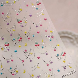 JMEOWIO 3D Nagelsticker Süße Nagelsticker Kinder Nail Art Sticker Selbstklebend Nagelaufkleber 5D Stereoskopisch Dekoration Nageldesign Zubehör 1 Blatt