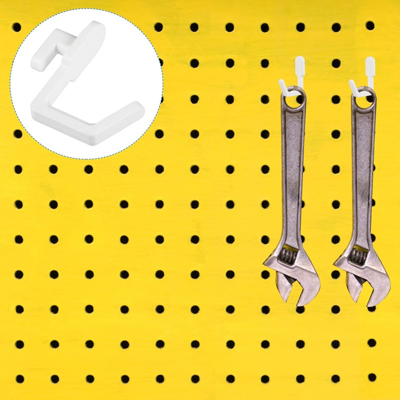 Yardwe 20 PCS Pegboard Hooks, Plastic J Shape Peg Hooks