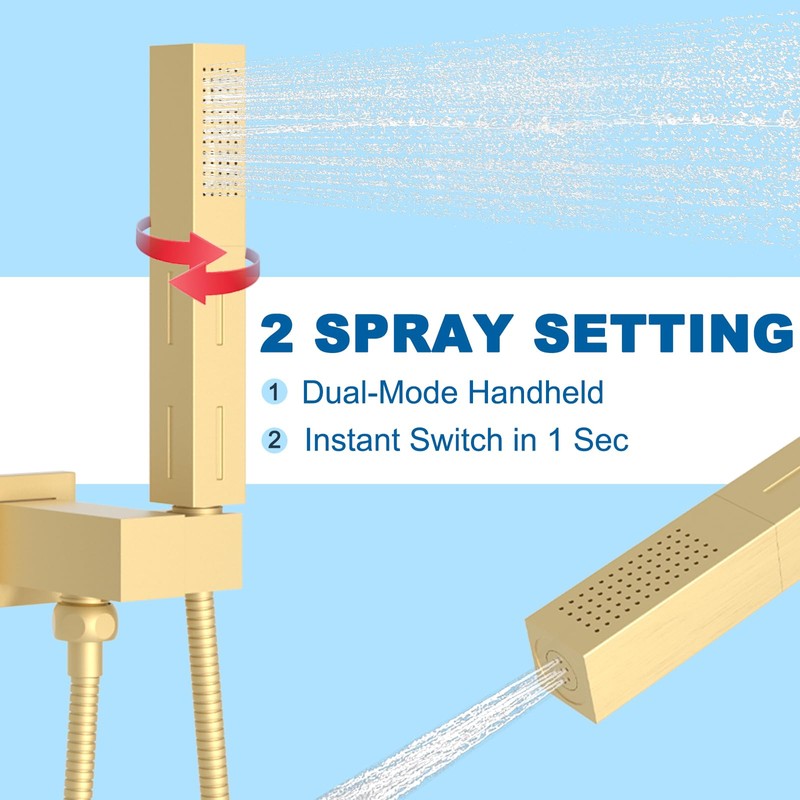 2 Settings Models Handheld Shower Head Sprayer High-Pressure with 59"
