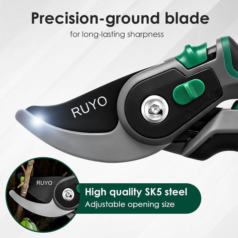 Bypass Pruning Shears, 3/4-Inch Cut Capacity Garden Clippers, Gardening Scissors