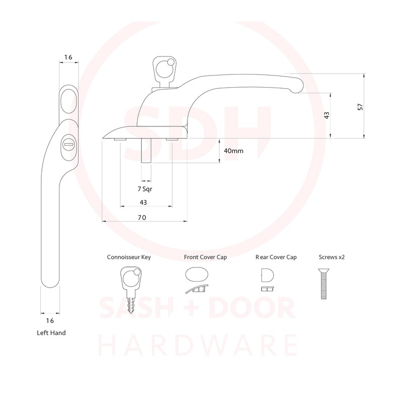 Timber Series Connoisseur MK2 Offset Locking Espag Window Handle -