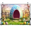 SJOLOON Easter Backdrop Grass Easter Egg Photo Backdrop for Easter