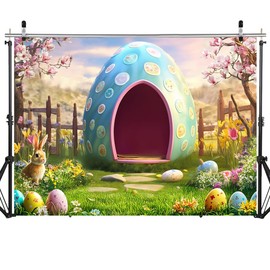 SJOLOON Easter Backdrop Grass Easter Egg Photo Backdrop for Easter Photography Baby Shower 12766(7x5FT)