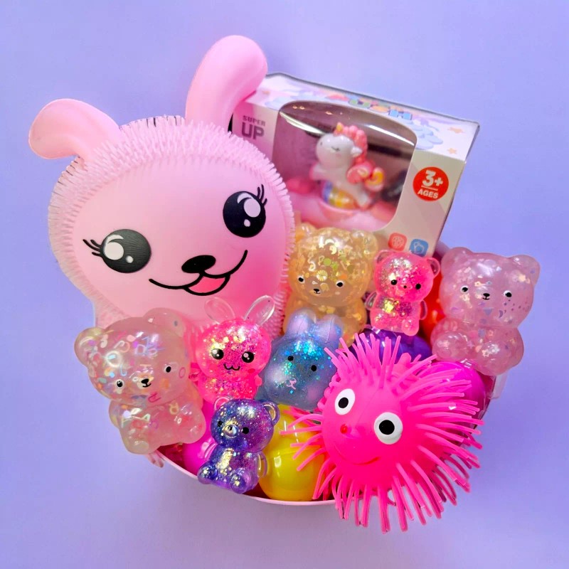Mochi Trading Glitter Teddy Bear Gel Squishy Fidget Toy for