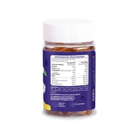 Botella de 60 gomitas Bappy Buenas noches sabor miel y manzanilla