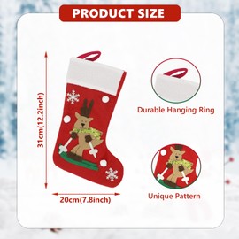 Christmas Stockings 3 Pack, 12" Xmas Stockings with Snowflake Santa Snowman for Kids Goodie Bags, Xmas Decorations Stockings Gift Holding Set for Christmas Tree Family Holiday Party Ornament A6-SDW3JT