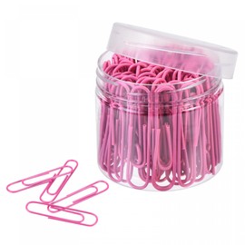 sourcing map Paper Clips Medium Size 2 Inch Vinyl Coated to Prevent Tearing Pages with Box for Organize Office Home Pink Count 100