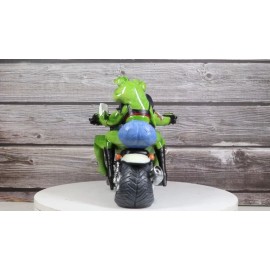 All American Biker Frogs Couple Taking Selfie On Chopper Motorcycle Figurine