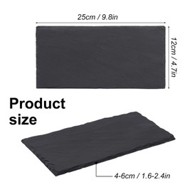 IHDYPPEW 10 Pack 10 x 4.72 Inch Slate Cheese Boards, Black Rectangle Slate Charcuterie Boards, Natural Charcuterie Stone Plates for Parties, Gifts, and Special Events, Cheese, Sushi, Food.