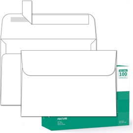 100 White A7 Envelopes, Ohuhu 5x7 Envelopes, Envelopes for Printable Invitation Envelopes, Envelopes for Weddings, Photos, Postcards, Baby Shower, Party, 5.25 x 7.25 Quick Self Seal Envelopes