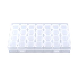 Monthly Pill Organizer,Clear Plastic 28 Slots Adjustable Oversized Pill Box for Travel, Storage Organizer for Storing Pills, Earrings, Finger Rings, Necklace Beads