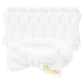 Jaciya Bachelorette Party Favors Spa Makeup Headband Bride Bridesmaid Headband wedding Hair Accessories (Bride-white)