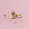 2pcs Solid Brass Dachshund Statue - Mini Standing Dog Sculpture