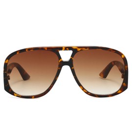 LJCZKA Retro Oversized Sunglasses for Men Women, Vintage 70s Pilot Sunglasses Double Bridge Classic Shades UV400 Protection