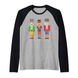Nutcrackers Christmas Soldiers Characters Costume Funny Raglan Baseball Tee