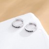 Black Men Earrings Silver Hoop Earrings, Men Sterling Silver Hoop