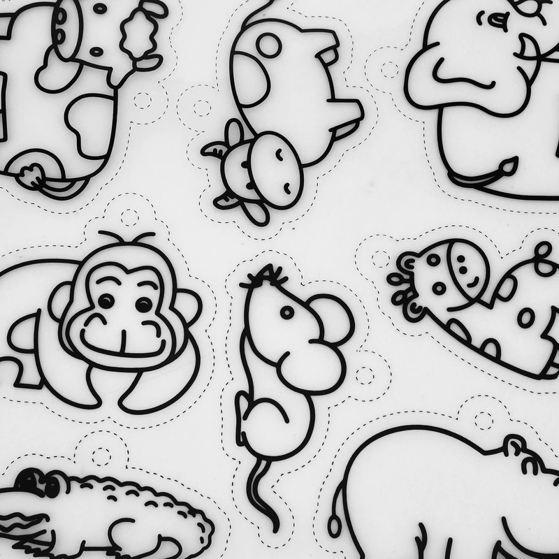 8 Pieces Shrink Wrap, Pattern Plastic Faux Sheets, Cute Animal