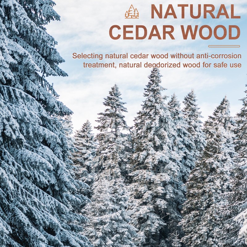 71 Piece Cedar Blocks Set for Clothes Storage: 7 Hooks,