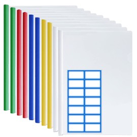 DY.2ten Slide File, Large Capacity, A4, Set of 10, Color Rail File, Thick Binding, 0.6 inch (1.5 cm) Wide, Clear File, Rail Clear Holder, Holds Approximately 130 A4 Copy Papers, Document Storage, Document Protection, Business Folder, Meetings, Office, Se