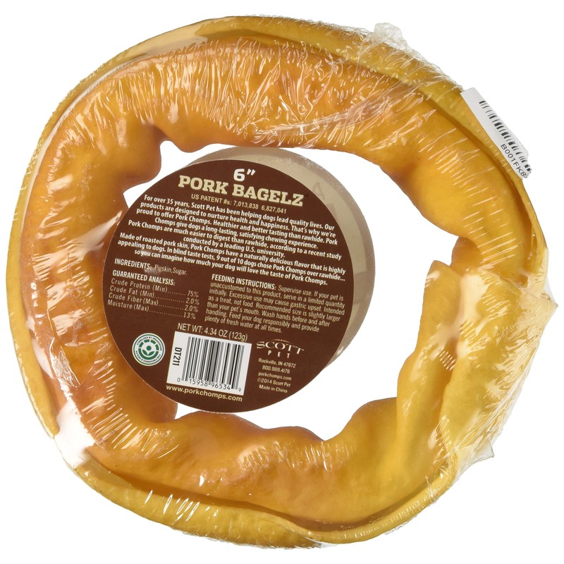 Scott Pet Pork CHOMPS 6" Smoked Pork Skin Donut Wrapped