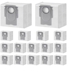 16 Packs Q10 Q7 Q5 Bag Replacement for Roborock Q10 S5+, Q7 M5+, Q5 Max+, 3.6L Vaccum Bag for Q10 X5+, Q5+, Q5 Pro+, Q8 Max+, Q7+, Q7 Max+, S8+, S8 Pro Ultra, S7 Pro Ultra, S7 MaxV Ultra