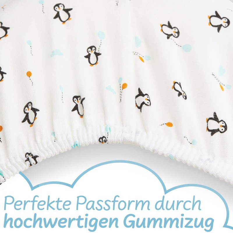 Koru Kids® Penguin Fitted Sheet 60 x 120 cm Baby