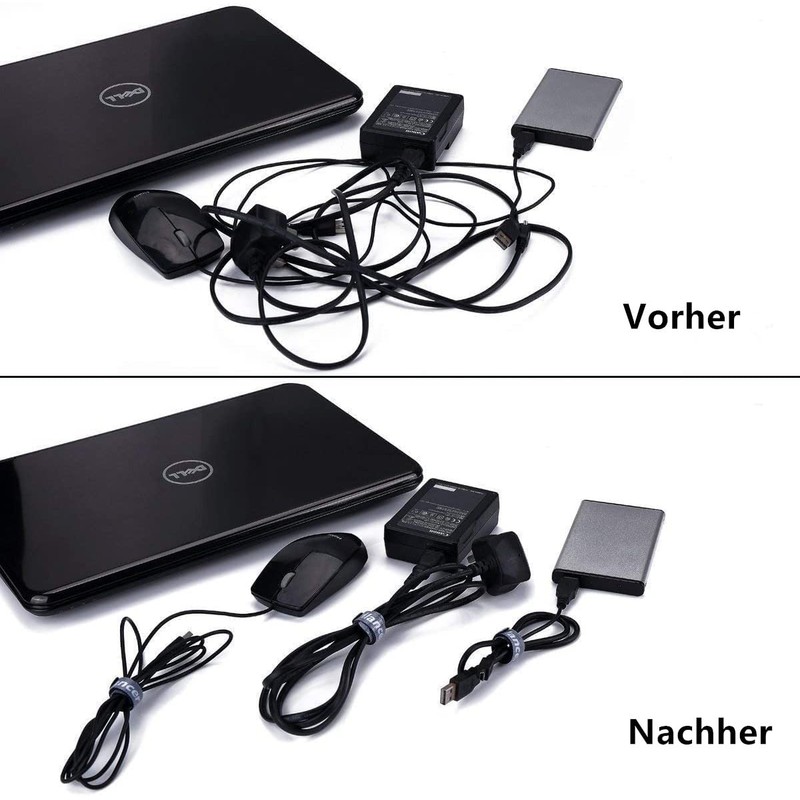 Trilancer Cable Tie with Velcro, 20cm 50 Pieces Reusable Velcro