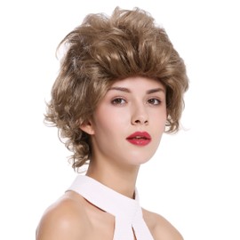 WIG ME UP - M-270-12SP16 Women's Wig Short Wild Toupeed Voluminous 80s Brown Blonde Highlighted