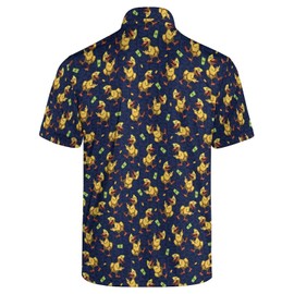 HOMNY Men's Golf Polo Shirts Short Sleeve Performance Moisture Wicking Quick Dry US Dollars Duck Golf Polo Shirts for Men,L