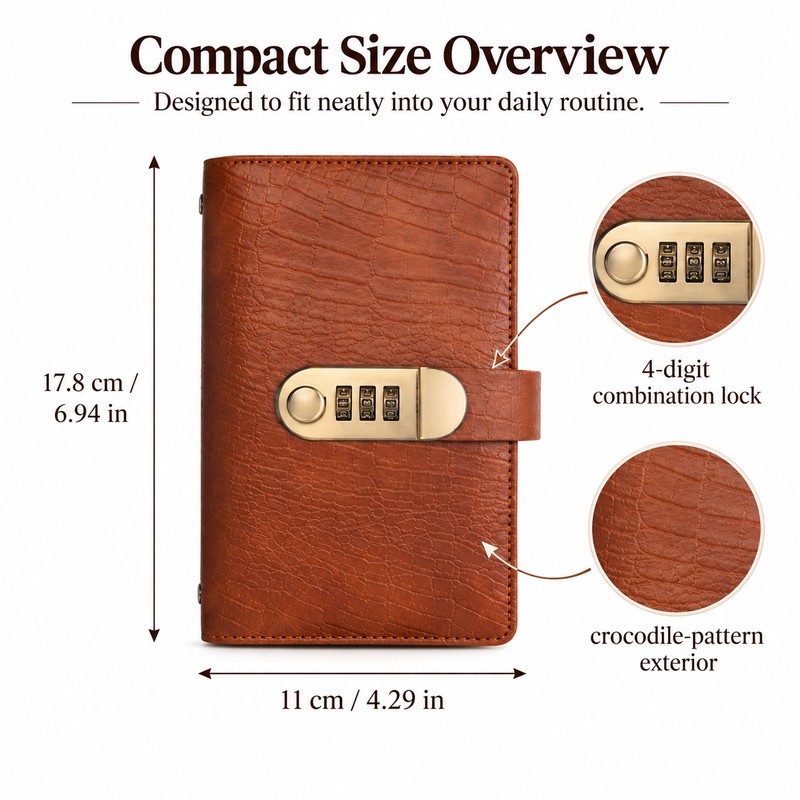 Combination Lock Cash Organizer for Budgeting – 100-Page Capacity with