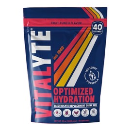 Vitalyte - Mezcla de bebidas en polvo para electrolitos naturales, sin gluten, 40 2 tazas por contenedor, Bolsa para frutas.                          