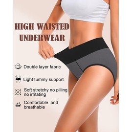 ORLAROY High Waisted Underwear Women Cotton Tummy Control Underwear Comfortable Ladies Briefs Full Coverage Panties