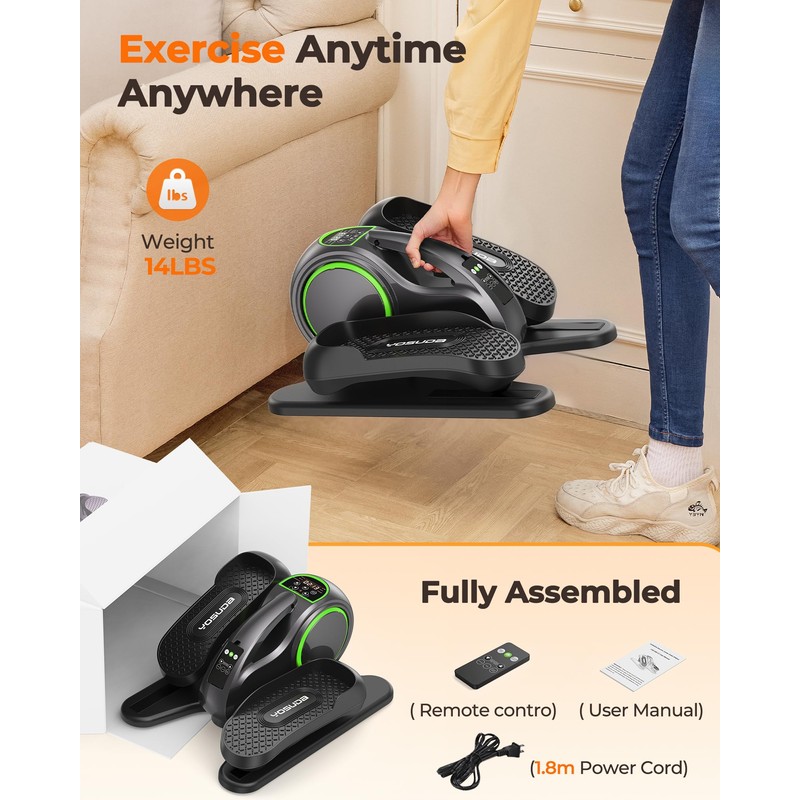 YOSUDA Under Desk Elliptical,Elliptical for Seniors Fully Assembled,Quiet & Portable