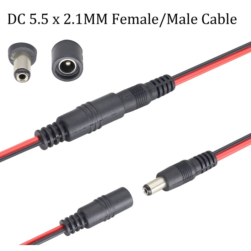 HCFeng DC 5521Plug to Big Clamp Test Cable, 12V DC