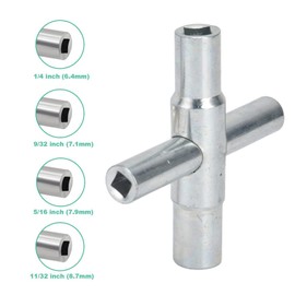Tyenaza 2pcs Water Key, Stainless Steel 4 Way Sillcock Key Wrench 4-Way Utility Key Kit, Faucet Wrench Tool for Valve Faucet Cabinet Opening Key and Spigots