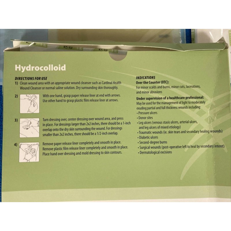 Cardinal HC66 Thin Hydrocolloid Wound Dressing 6" x 6" -