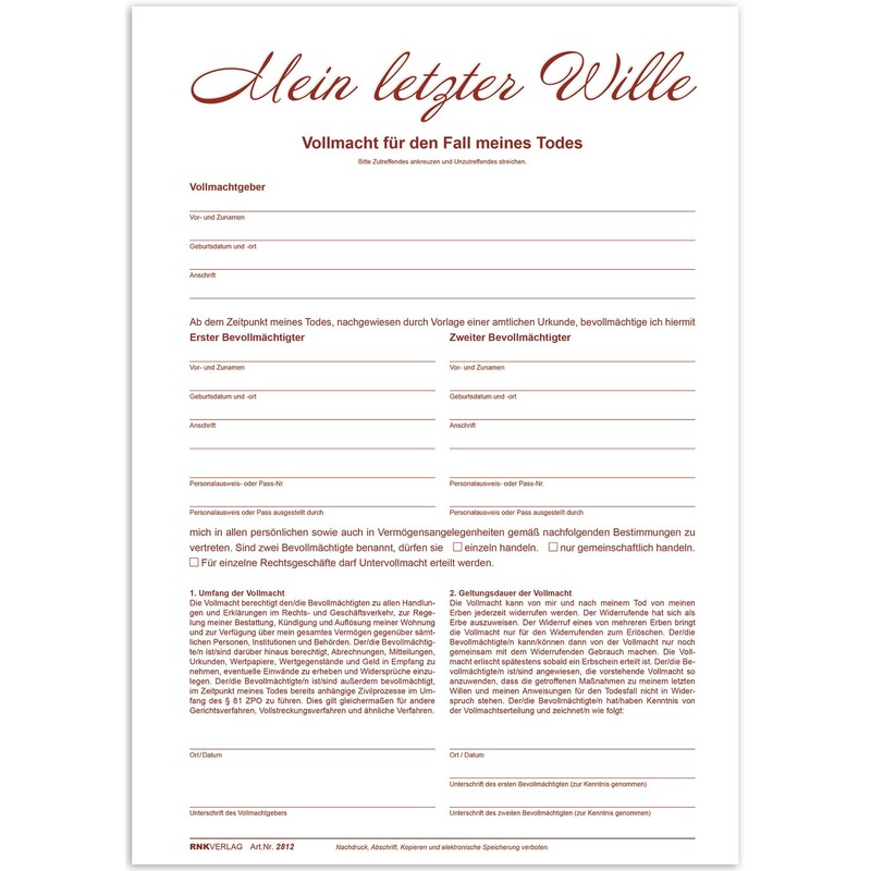 RNK 2812 °C5 Testament Brief