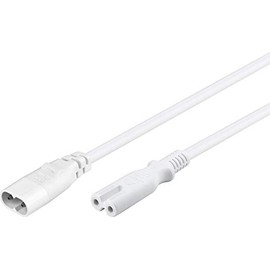 Goobay 97200 Verlängerungskabel C7/C8, 2 m, Weiß