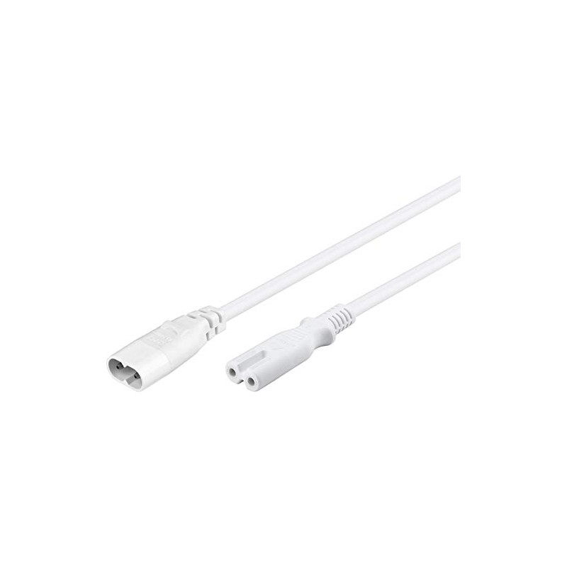 Goobay 97200 Verlängerungskabel C7/C8, 2 m, Weiß
