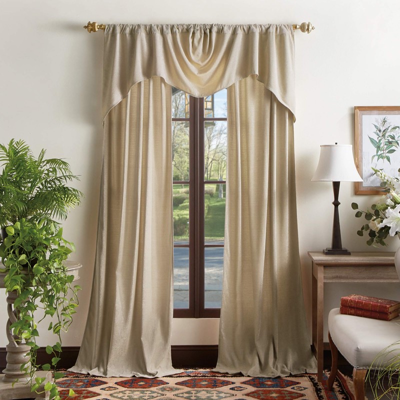 Martha Stewart Naples Chenille Solid Back Tab Window Curtain Panel