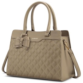 RAINSMORE Purses for Women Top-Handle Leather Handbag Waterproof Small Purses for Women Crossbody Anti Theft Tote Purse Khaki