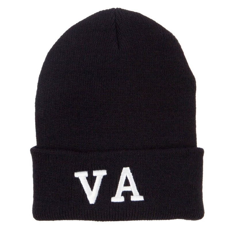 VA Virginia State Embroidered Long Beanie - Black OSFM