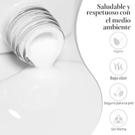 CANNI - 1 esmalte de uñas de gel semipermanente para lámpara UV/LED de alto brillo para manicura francesa, color blanco, para uso en casa o salón de m