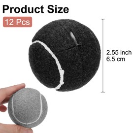 uxcell 12 Pcs Precut Walkers Tennis Balls, Universal Precut Glide Balls Walkers Accessories Glides for Furniture Legs and Floor Protection, Grey/Brown/Black